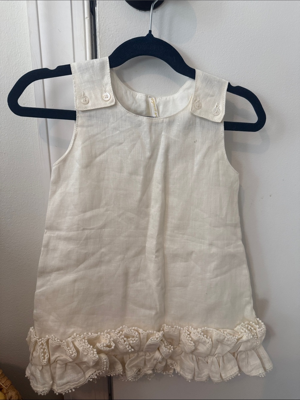 Cream Ruffle Hem Girls' Formal Dress
